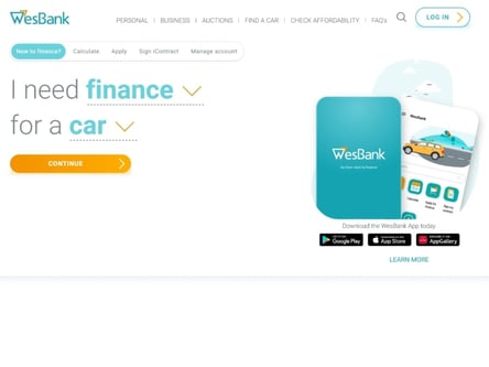 Wesbank Car Finance homepage