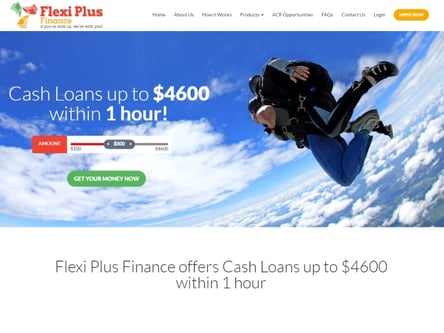 Flexi Plus Finance homepage