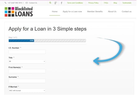 Blacklisted Personal Loans homepage