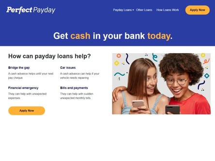 Perfect Payday homepage