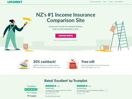 Life Direct homepage
