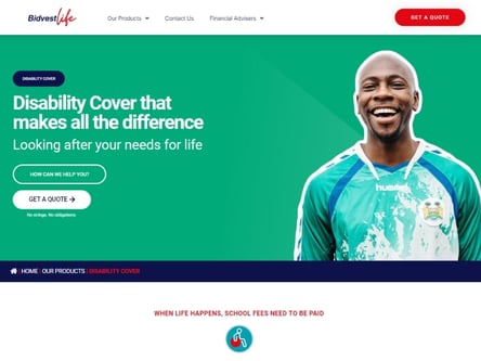 Bidvest Life homepage
