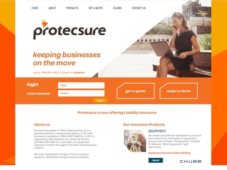 Protecsure homepage