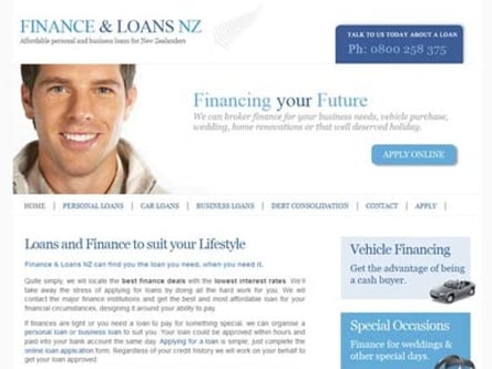 Finance and Loans NZ homepage