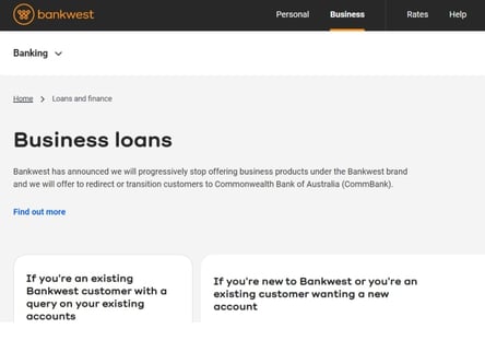 Bankwest homepage