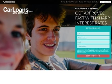 Car Loans NZ homepage