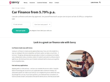Savvy homepage