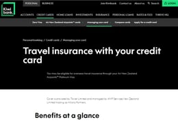 Kiwibank Travel insurance