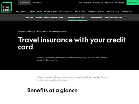 Kiwibank homepage