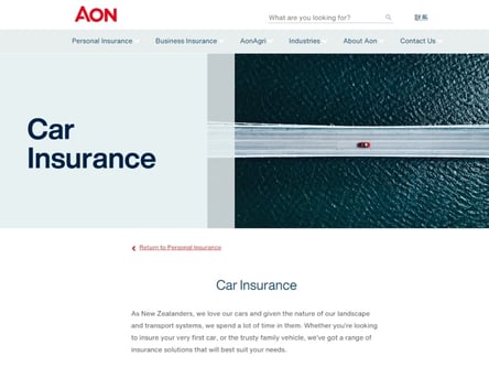 Aon homepage