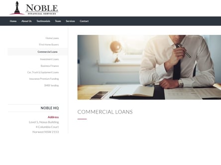 Noble Loans homepage