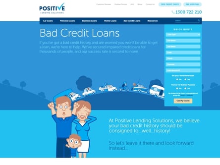 Positive Lending Solutions homepage
