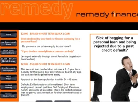 Remedy Finance homepage