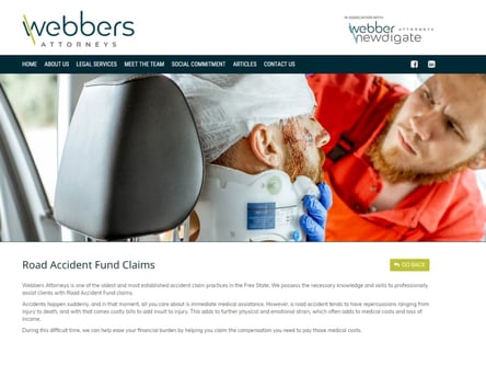 Webbers Attorneys homepage