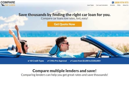 Compare Car Loans homepage