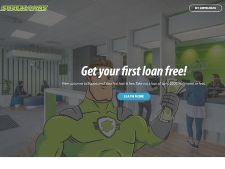 Superloans homepage