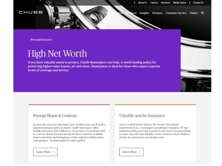Chubb homepage