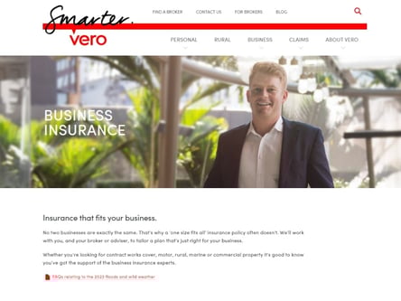 Vero Insurance homepage