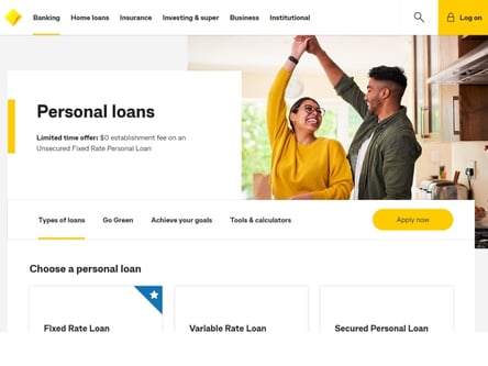 Commonwealth Bank homepage