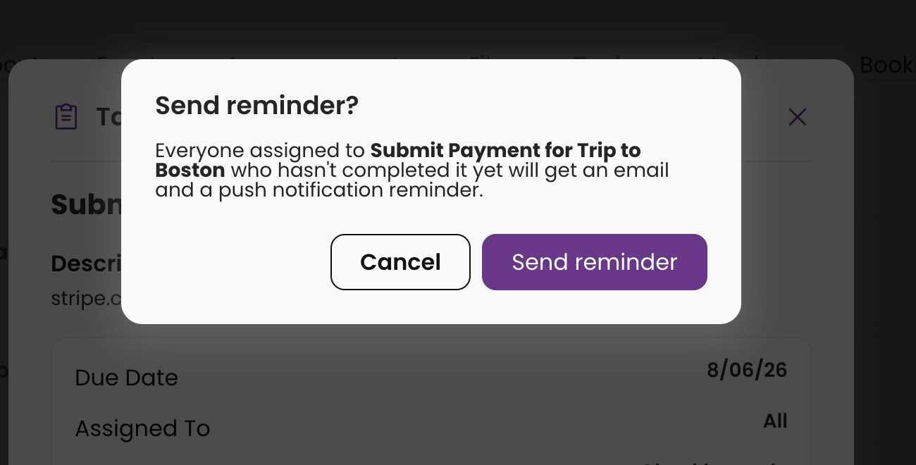 Send a task reminder