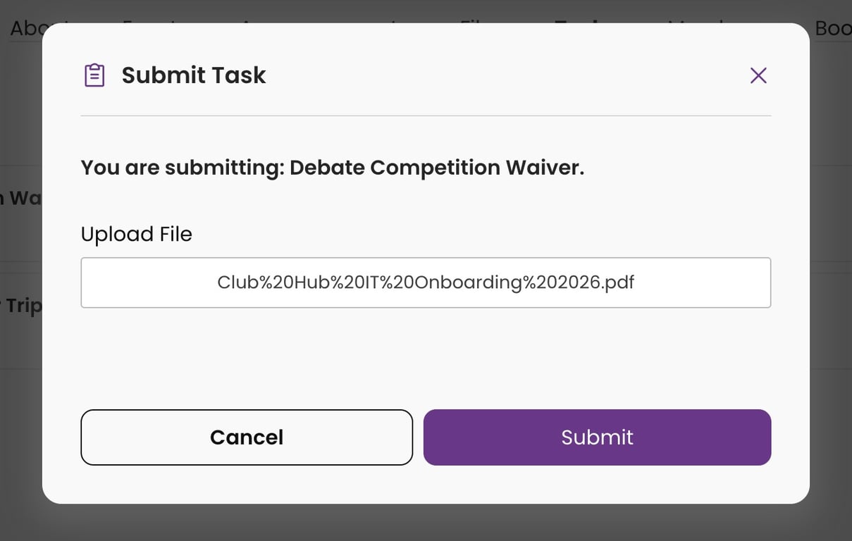 File upload task submission