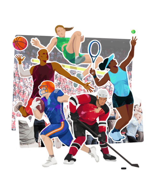 Collage of athletes from different sports