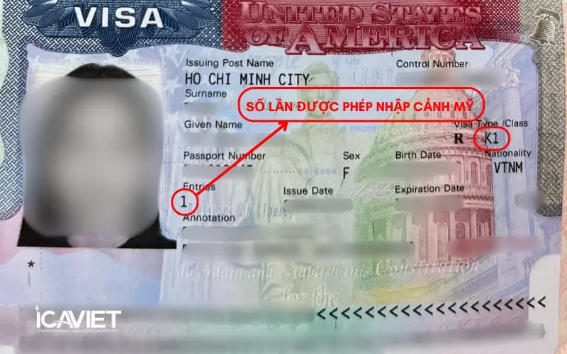 Visa K1 chỉ cho phép nhập cảnh 1 lần 