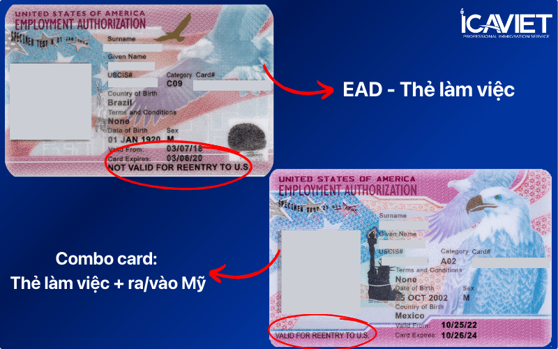 Thẻ EAD và combo card minh họa