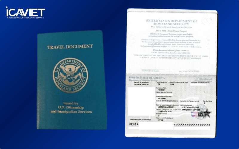 Mẫu Re-entry Permit minh họa