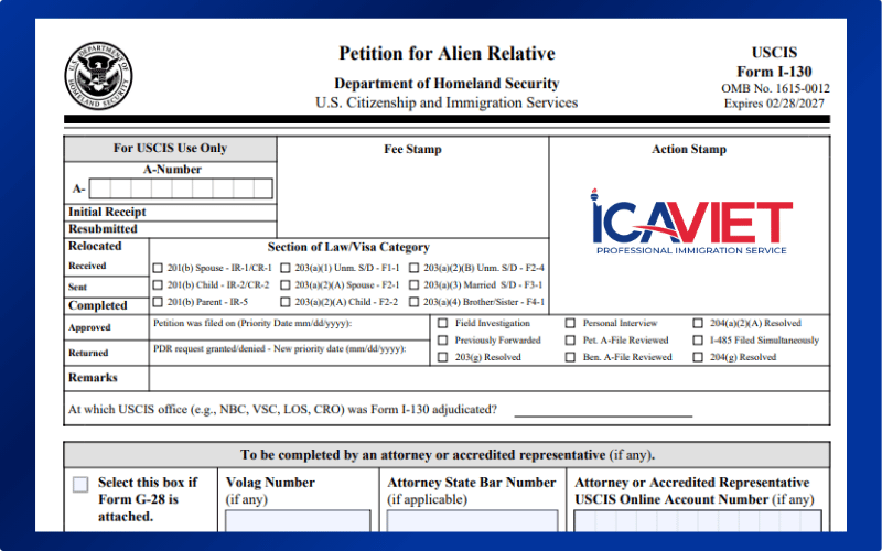 Form I-130 phiên bản mới nhất