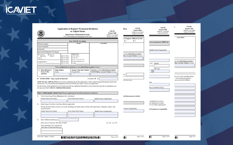 Các mẫu đơn cần chuẩn bị để nộp cho USCIS