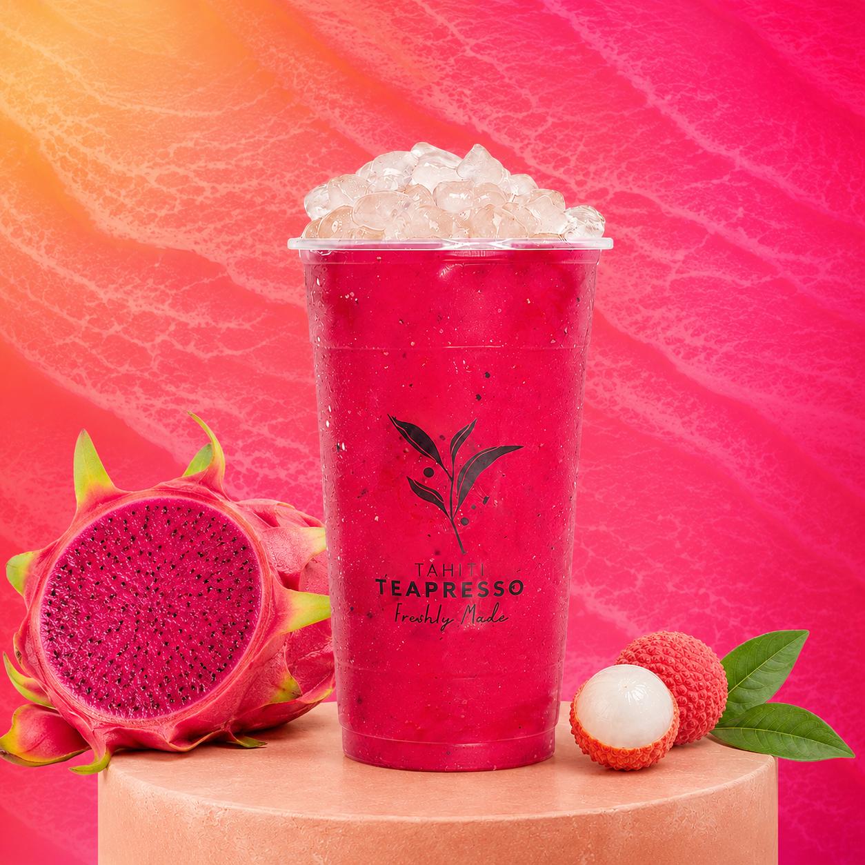(D02) Dragon Fruit Lychee with Boba