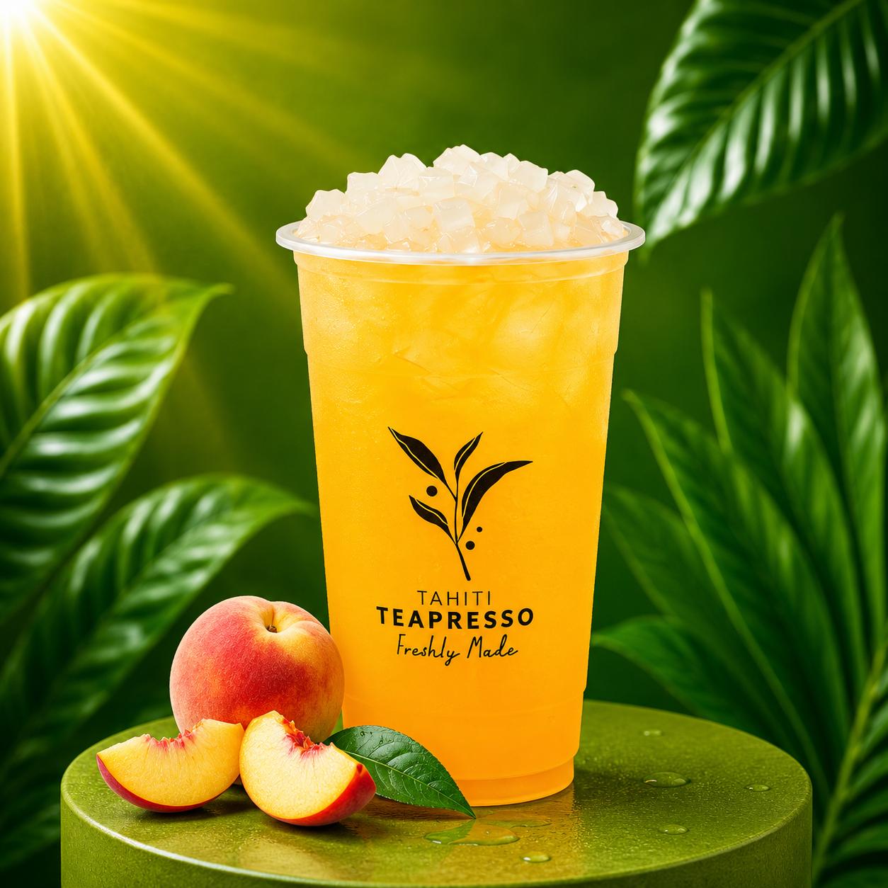 (F10) Peach Green Tea With Coconut Jelly