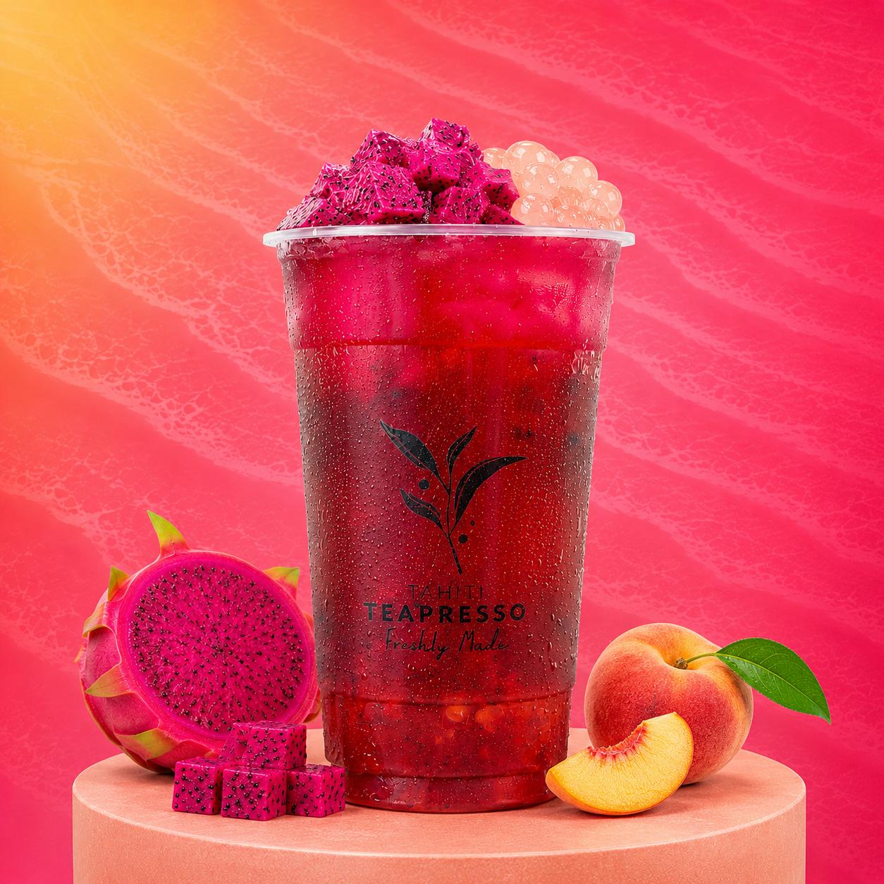 (D06) Dragon Fruit Peach with Boba