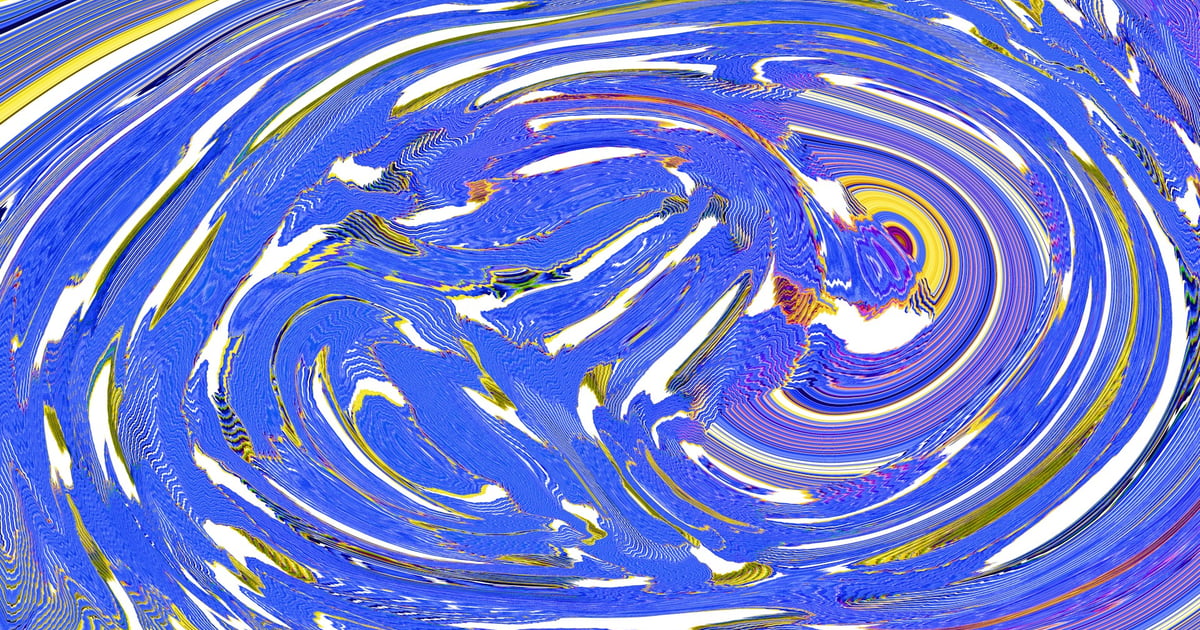 An abstract, swirling blue and white design.