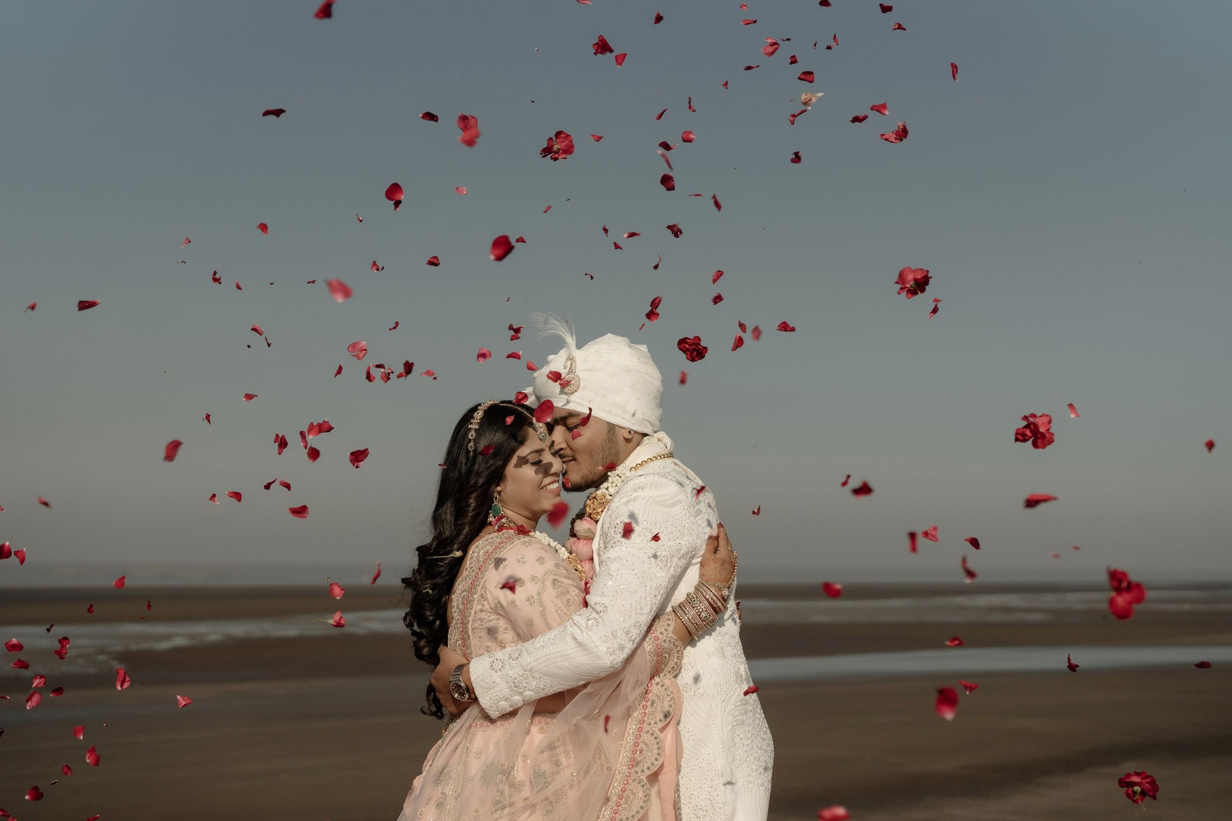First embrace as husband and wife
