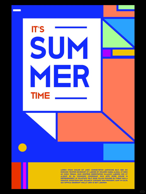 Summer Memphis Geometric Poster