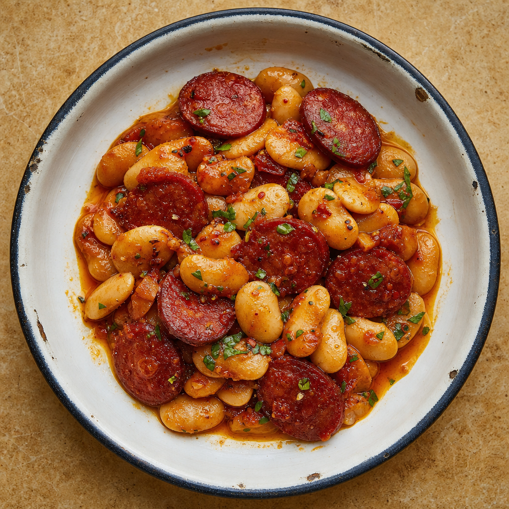 Warm Chorizo, Butter Bean and Sherry Vinegar