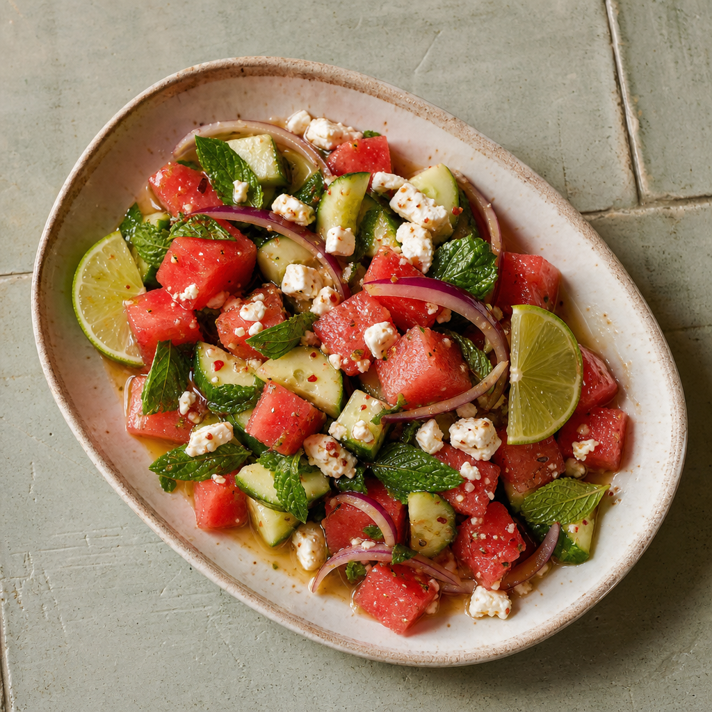 Watermelon, Feta and Mint with Chilli Lime