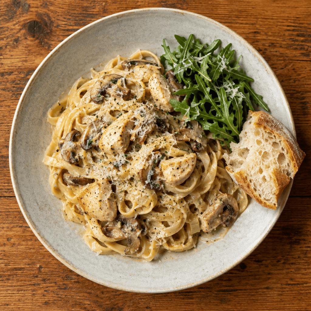 Creamy Chicken & Mushroom Pasta · Chop it