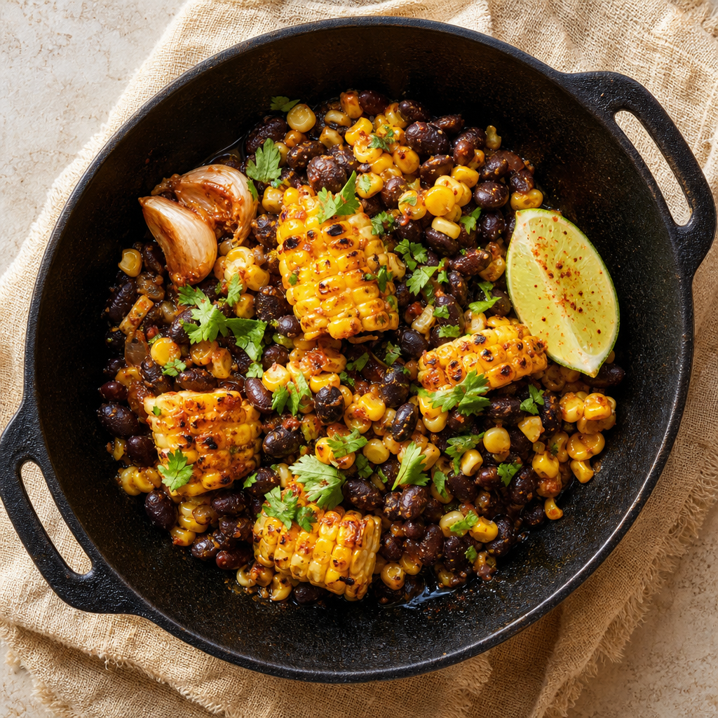 Charred Corn, Black Bean and Chipotle Lime