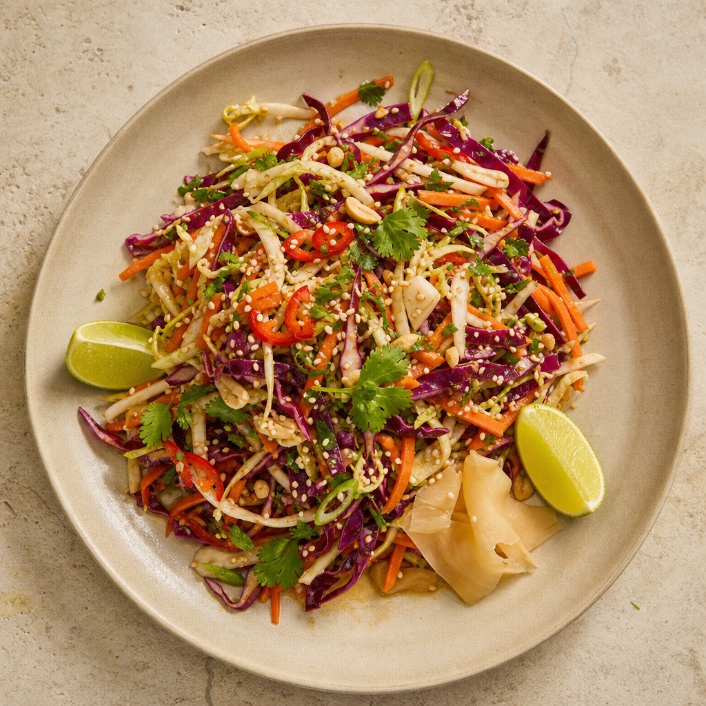 Asian Slaw with Sesame, Lime and Chilli