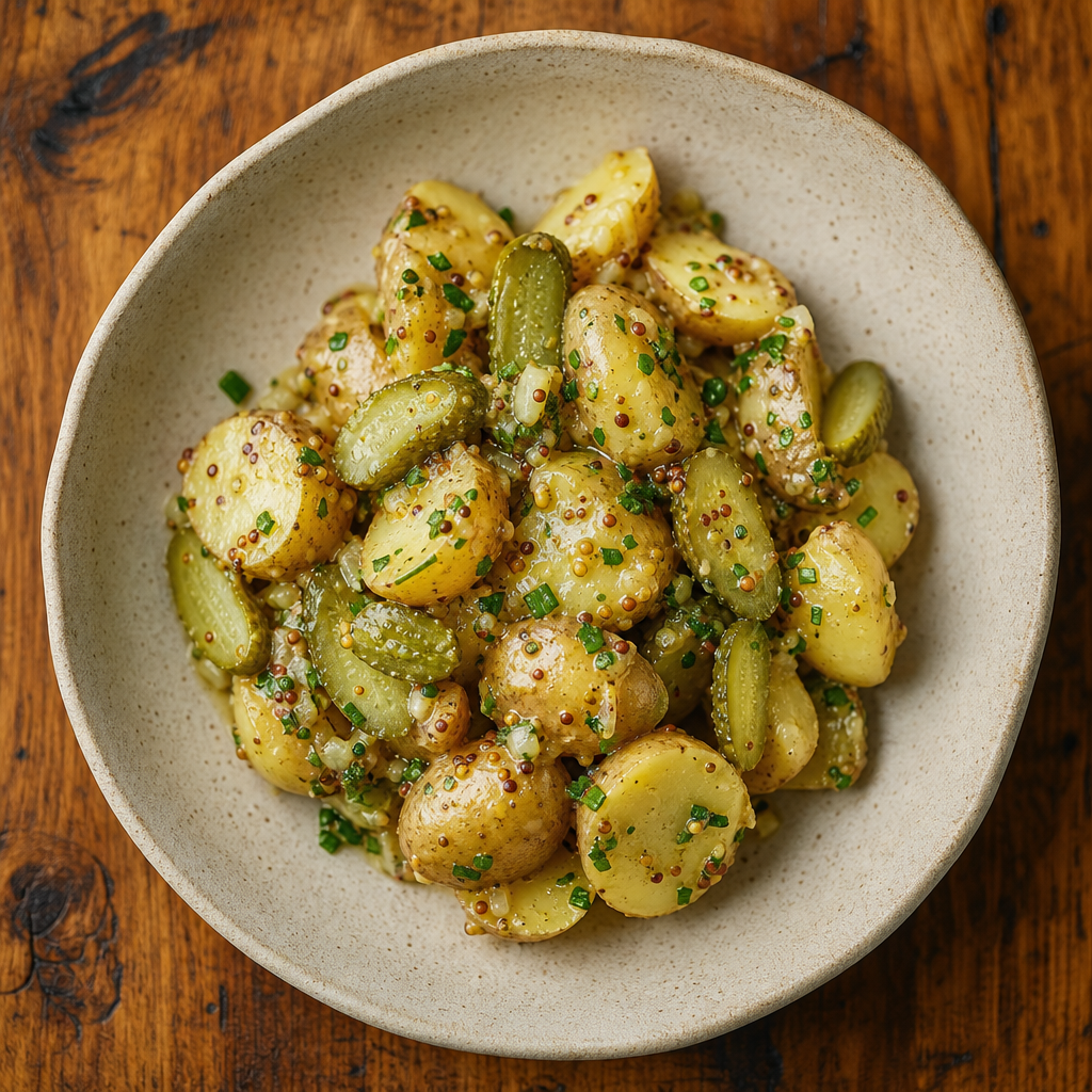Warm Potato, Cornichon and Wholegrain Mustard