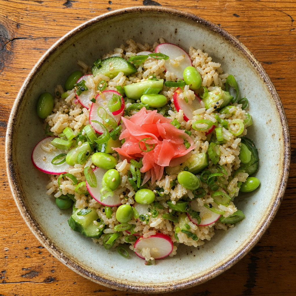 Brown Rice, Edamame and Pickled Ginger