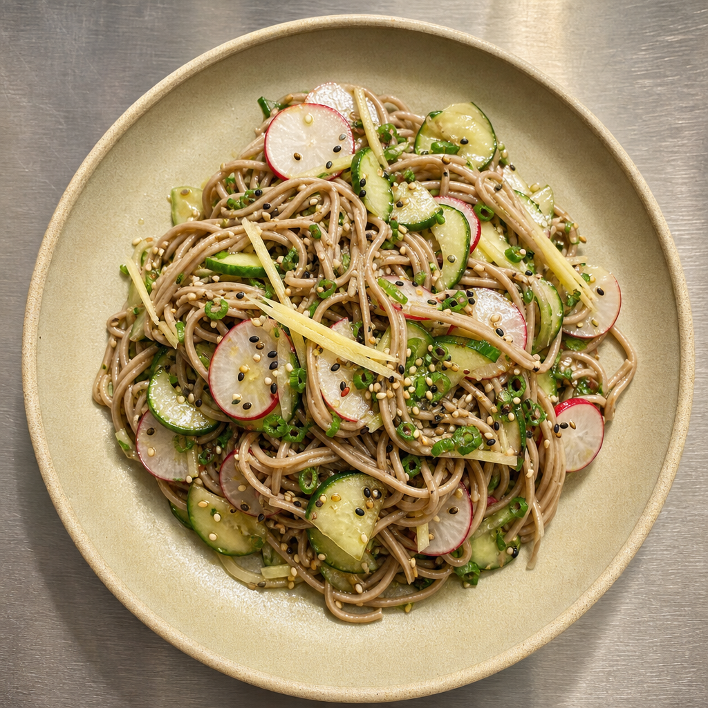 Cucumber, Radish and Sesame Noodle Salad