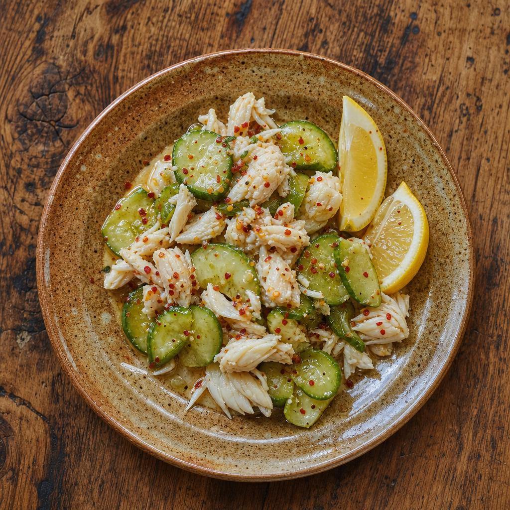 Crab, Avocado and Pickled Cucumber
