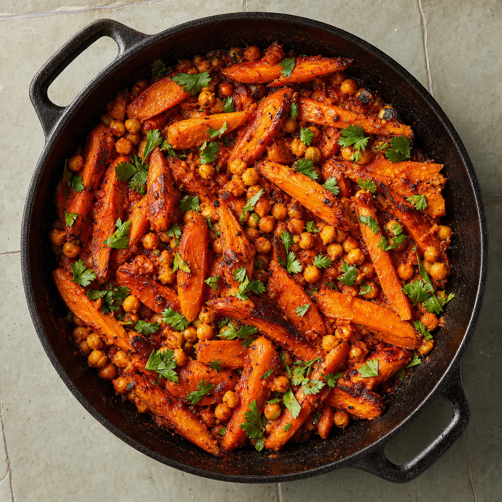 Roasted Carrot, Chickpea and Harissa