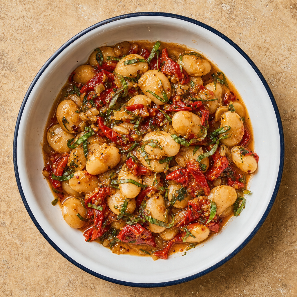 Butter Bean, Sun-Dried Tomato and Basil