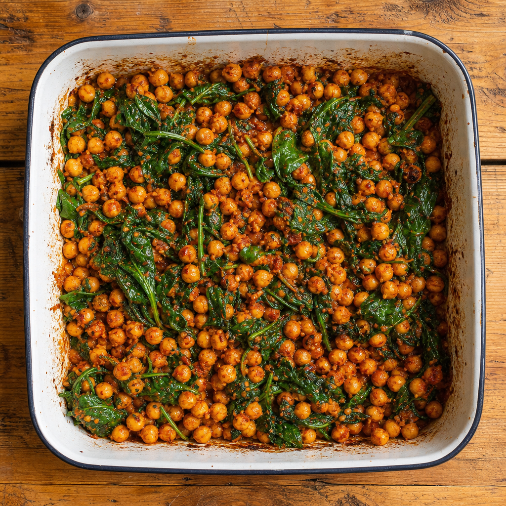 Roasted Chickpea, Spinach and Smoked Paprika
