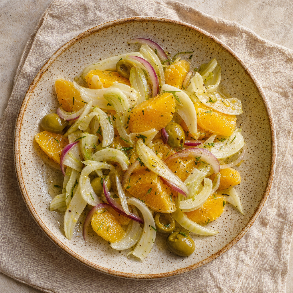 Shaved Fennel, Orange and Green Olive